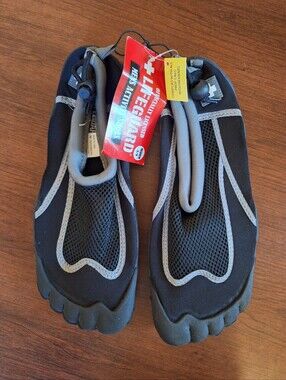 NWT Official Lifeguard Men's Activity Water Shoes – Black/Gray Size Medium (8-9)